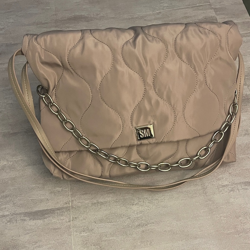Steve Madden BCLOVE Quilted Nylon Shoulder Bag, beige/taupe
